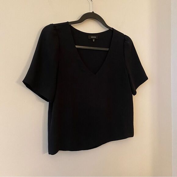 Aritzia-Babaton Black Randy Blouse (Size:XS) - Picture 4 of 10